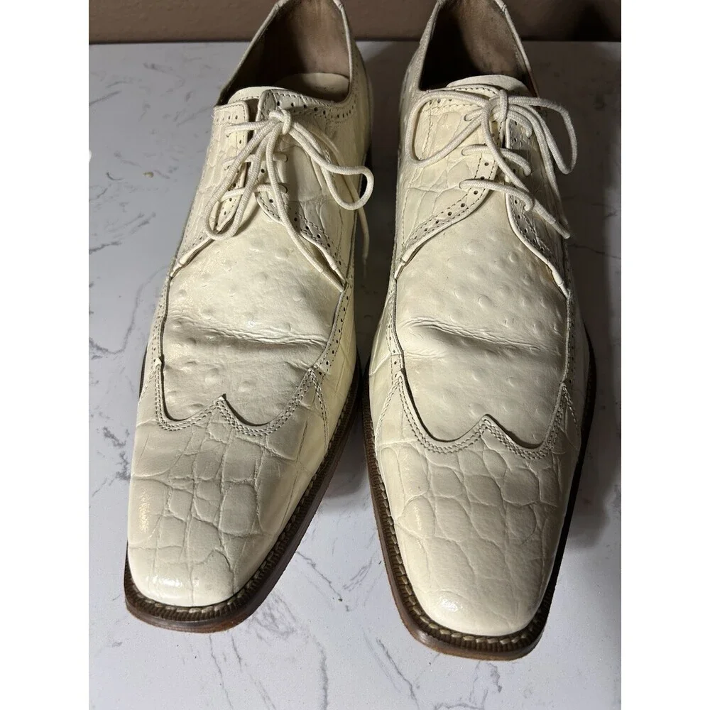 GIORGIO BRUTINI Leather Shoe Sz12 Great Style And Great Quality, Cream Color